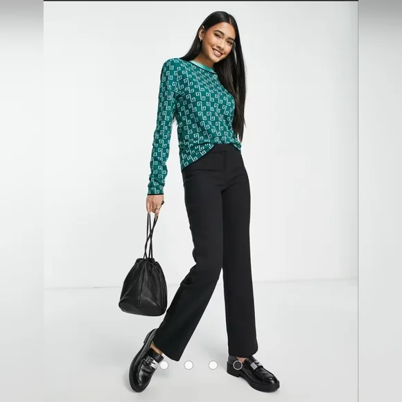 NWT & Other Stories Stockholm Atelier Geometric Pattern Green Sweater Size XS - Picture 3 of 7